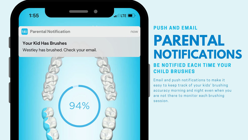 Child brushing with Blu Smart and real-time app