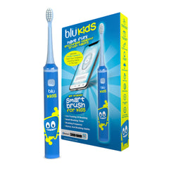 Blu Smart Kids Toothbrush front view in blue