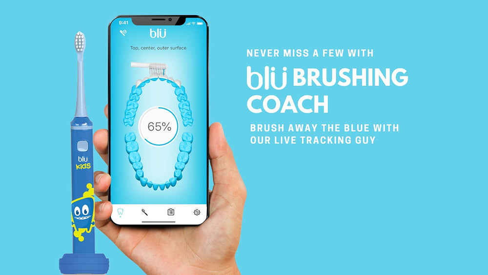 Close-up of Blu Smart brush head and base
