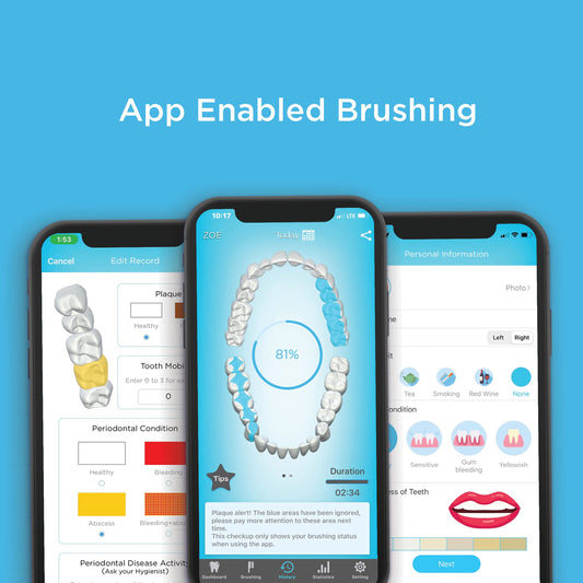Recharge base for Blu Smart toothbrush in blue