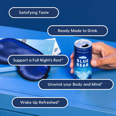 12-pack of Blue Bear Melatonin Sleep Drink cans
