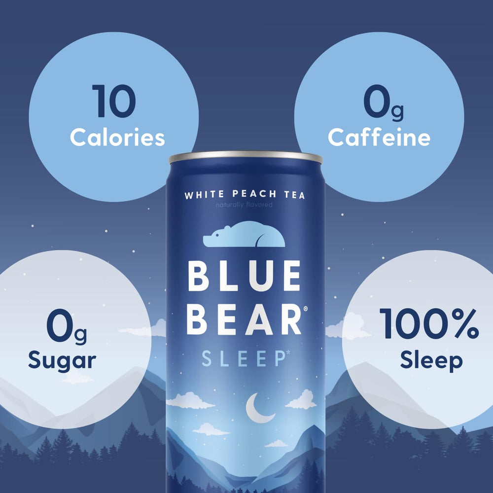 Blue Bear Melatonin Sleep Drink white peach tea ingredients image