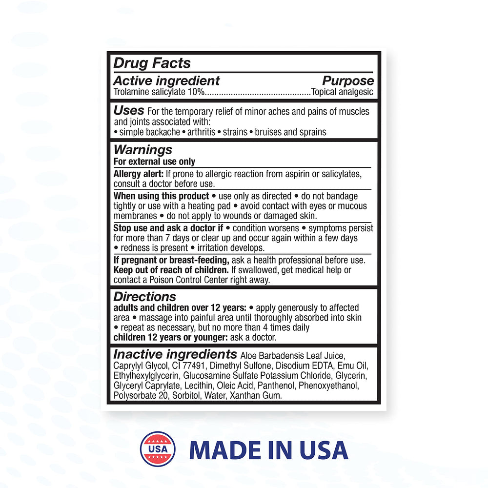 Blue-EMU Continuous Pain Relief Spray travel-friendly 4 oz size for on-the-go relief.