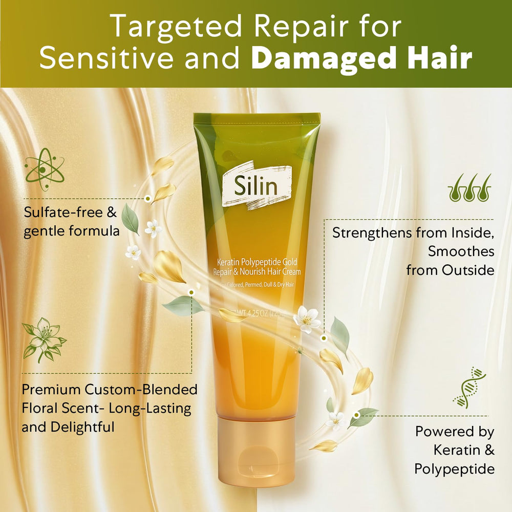 Blue Fresh Silin Repair jar showing rich cream for damaged hair.