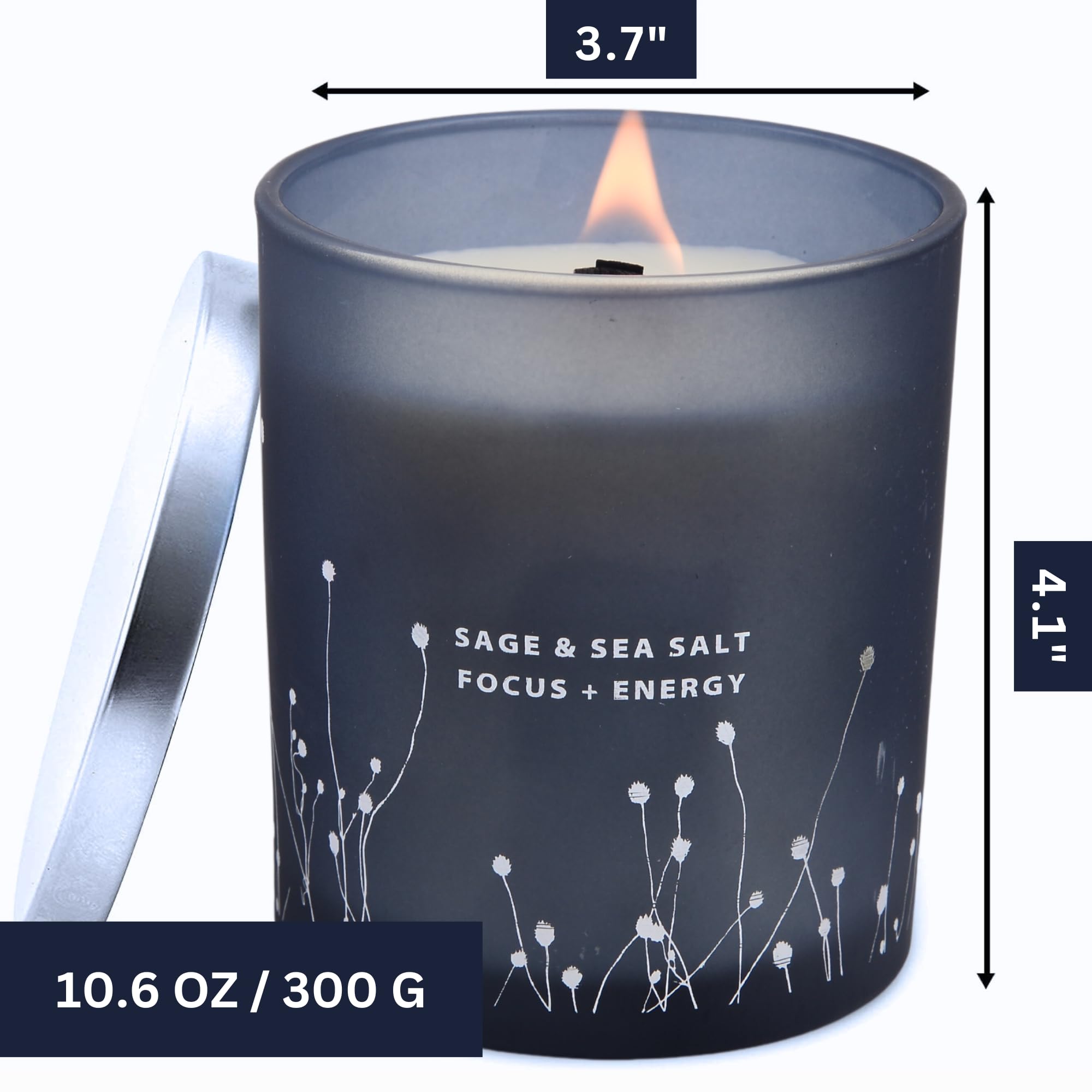 Blue glass jar design for Sage candle