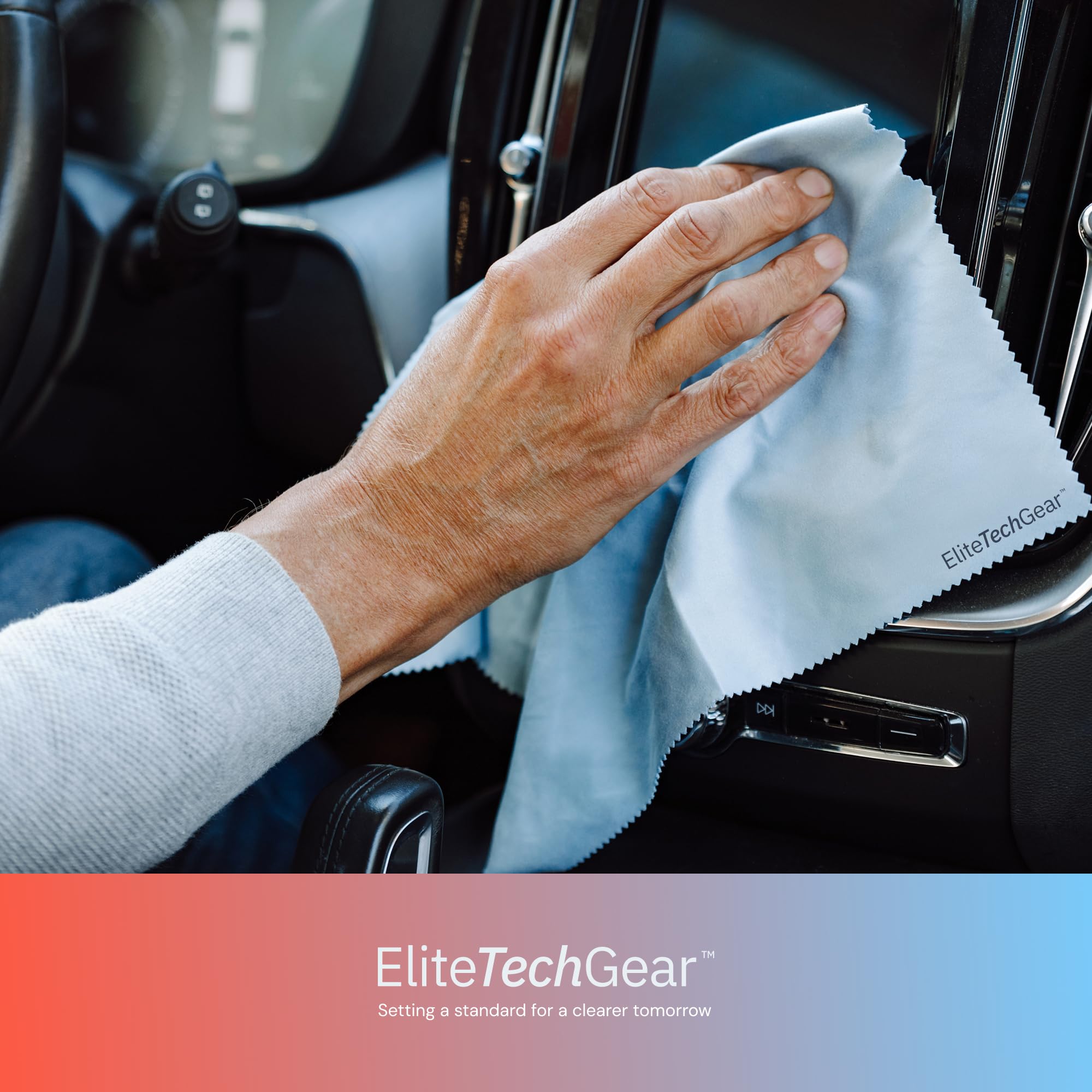 Travel-ready blue microfiber cleaning cloths for screens and glasses
