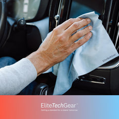 Travel-ready blue microfiber cleaning cloths for screens and glasses