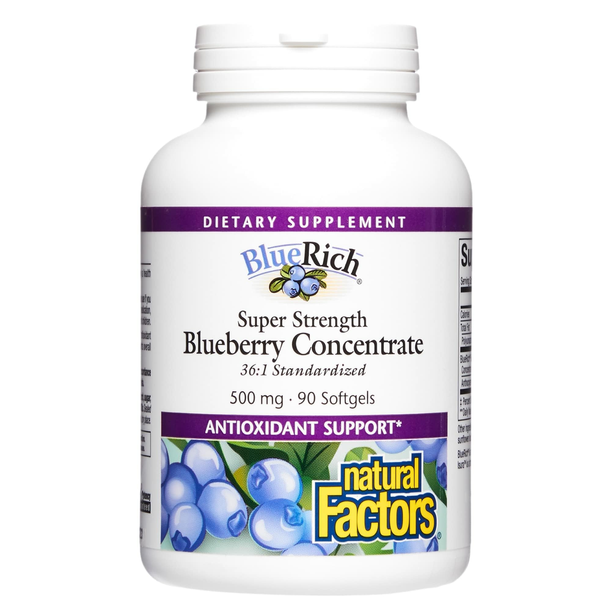 BlueRich bottle with Natural Factors label