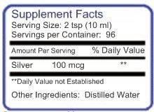 Blue Ridge Silver label highlighting 32 oz and 10 ppm