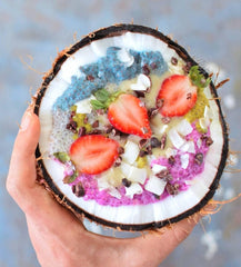 Blue Spirulina powder added to smoothie