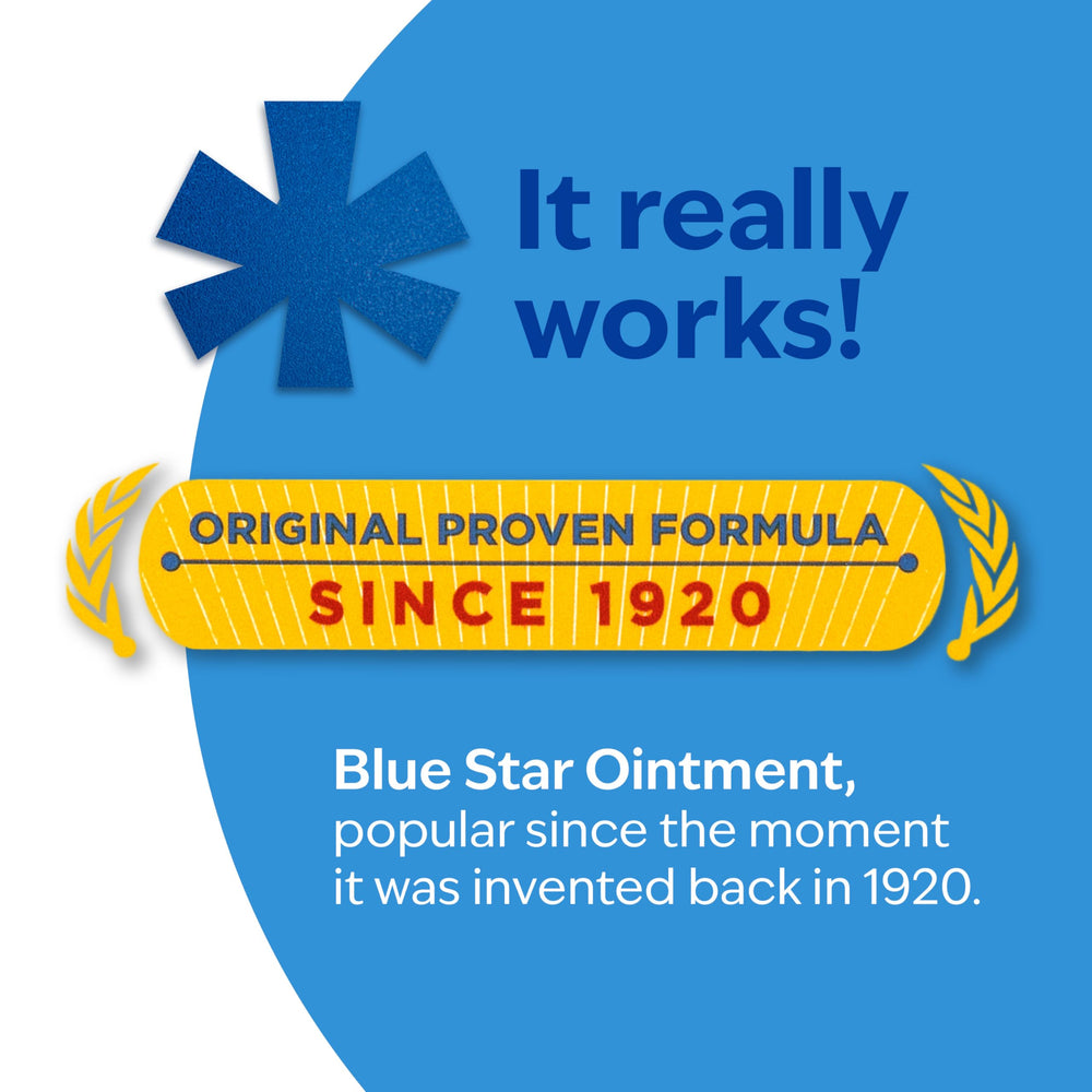 Blue Star brand logo on jar signaling trusted heritage