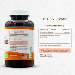 Blue vervain capsule close-up