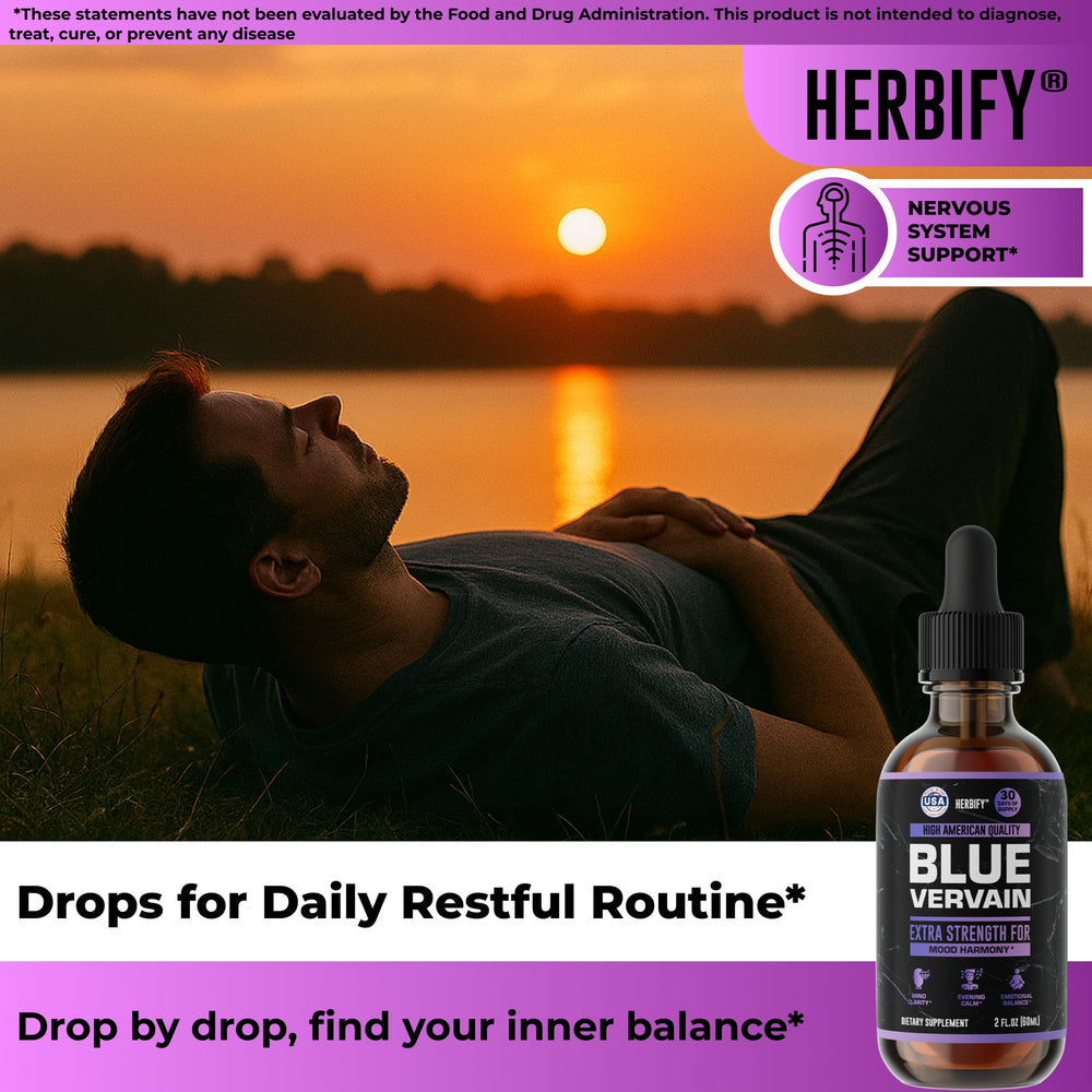 Blue vervain herb and extract bottle