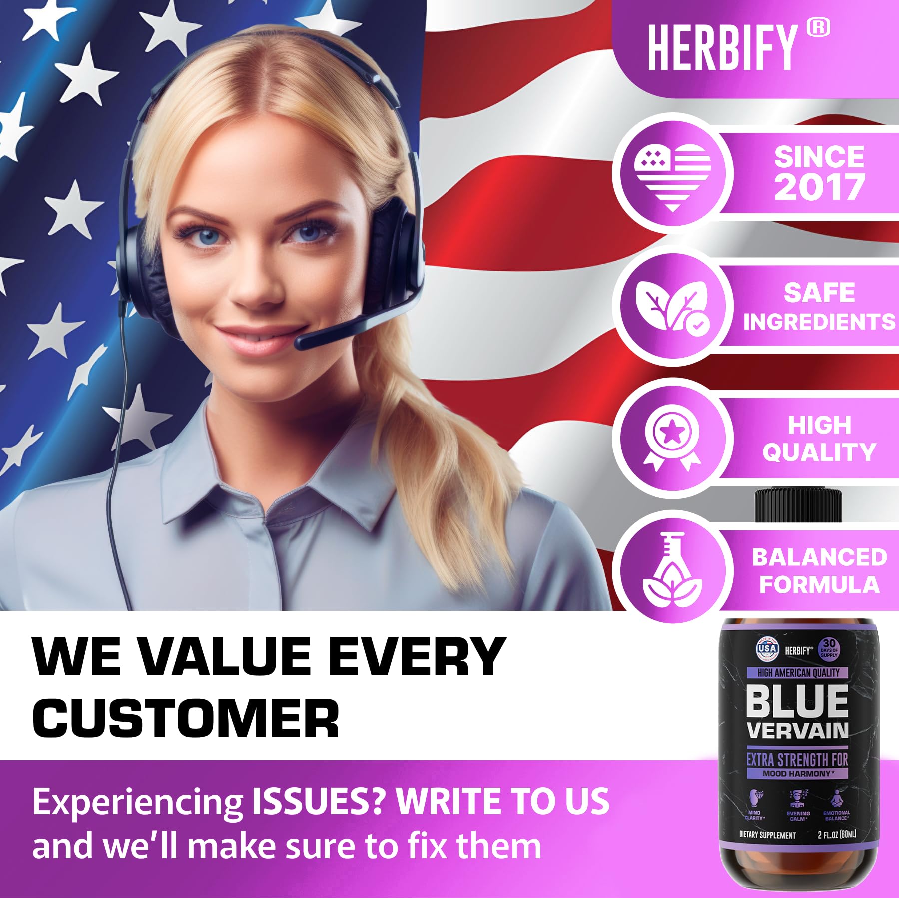 Close-up of blue vervain tincture liquid