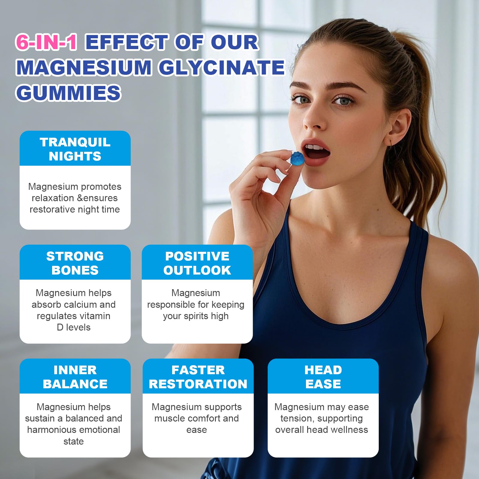 Back/Supplement facts panel for the Magnesium Glycinate Gummies