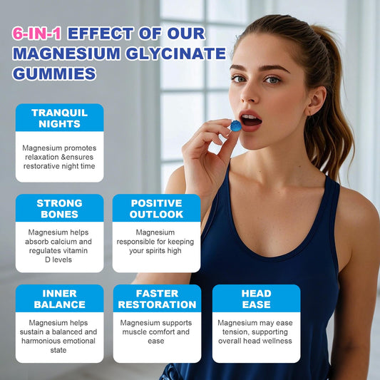 Back/Supplement facts panel for the Magnesium Glycinate Gummies