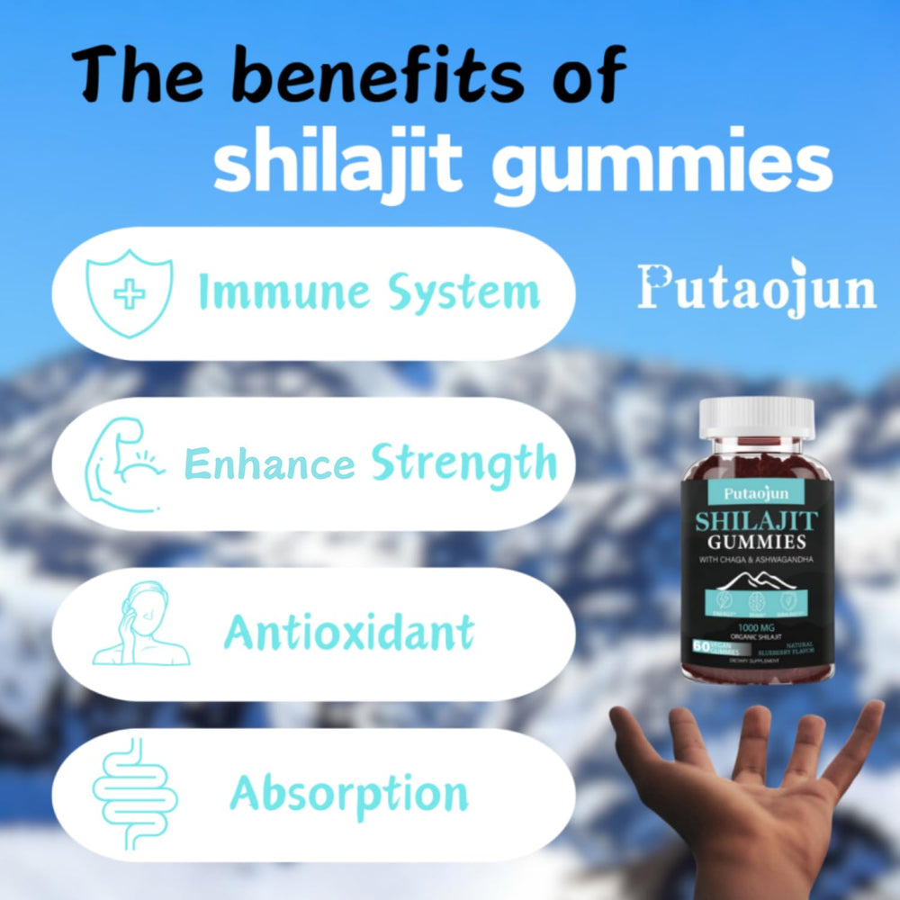 Blueberry-flavored Shilajit gummies