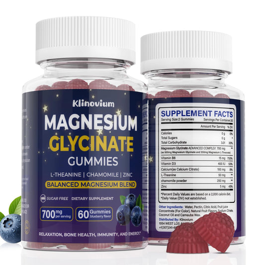 Blueberry Magnesium Glycinate Gummies bottle front view