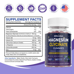Close-up of blueberry-flavored magnesium glycinate gummies