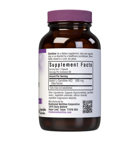 Close-up of Acetyl L-Carnitine 500 mg capsules