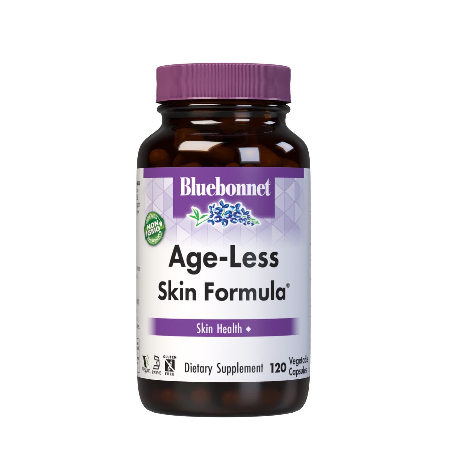 Bluebonnet Formulas BlueBonnet Age-Less Skin Formula Capsules – White, Vegetable, 120 Coun ...