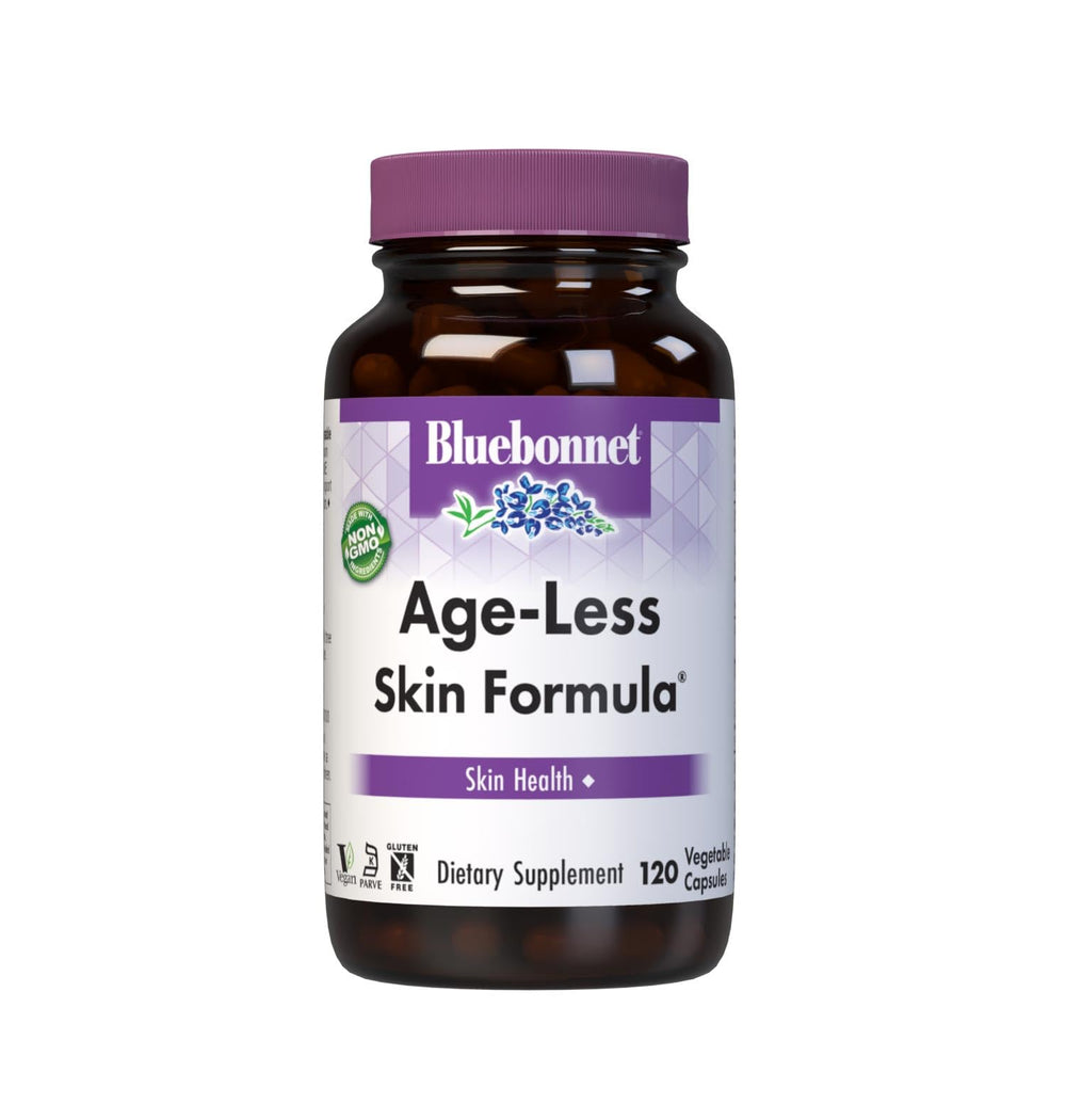 BlueBonnet Age-Less Skin Formula Capsules bottle with label