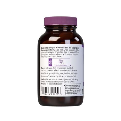 Amber glass bottle packaging highlighting sustainable packaging for BlueBonnet Bromelain