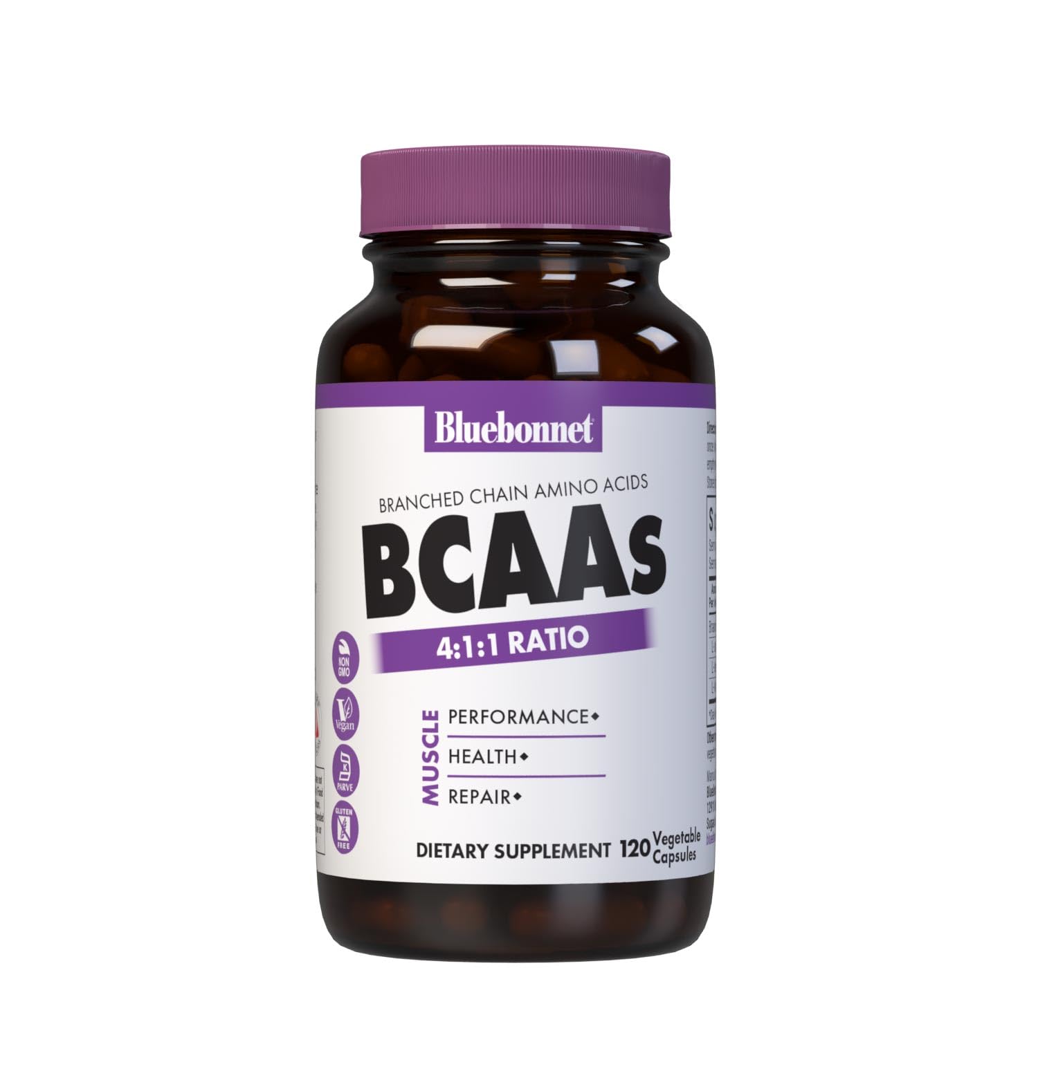 Bluebonnet BCAAs 4:1:1 ratio capsules label