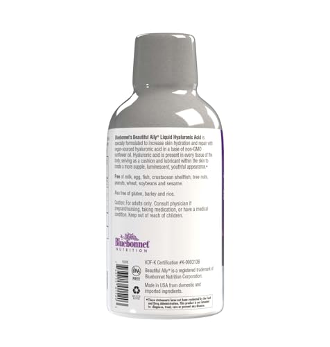 Ingredients panel for Bluebonnet Beautiful Ally Liquid Hyaluronic Acid
