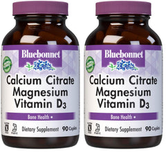 Bluebonnet Calcium Citrate Magnesium Vitamin D3 caplets bottle front view