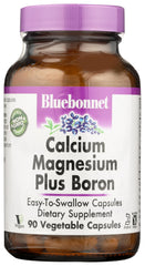 BlueBonnet Calcium Magnesium Plus Boron Vegetarian Capsules bottle with off-white label