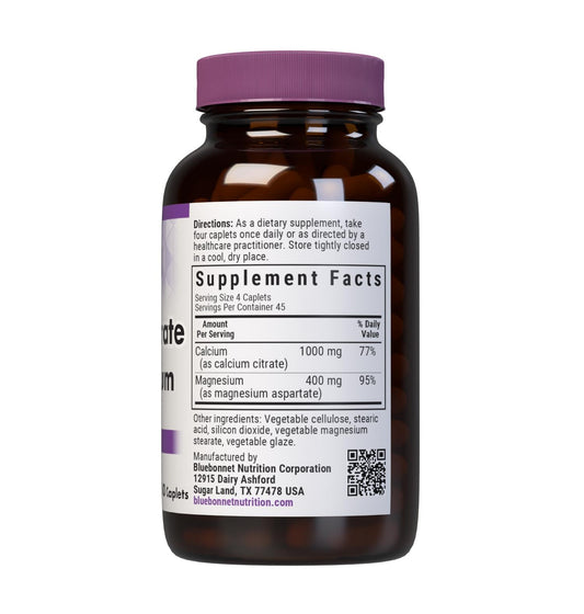 BlueBonnet Calcium Plus Magnesium Caplets nutritional label