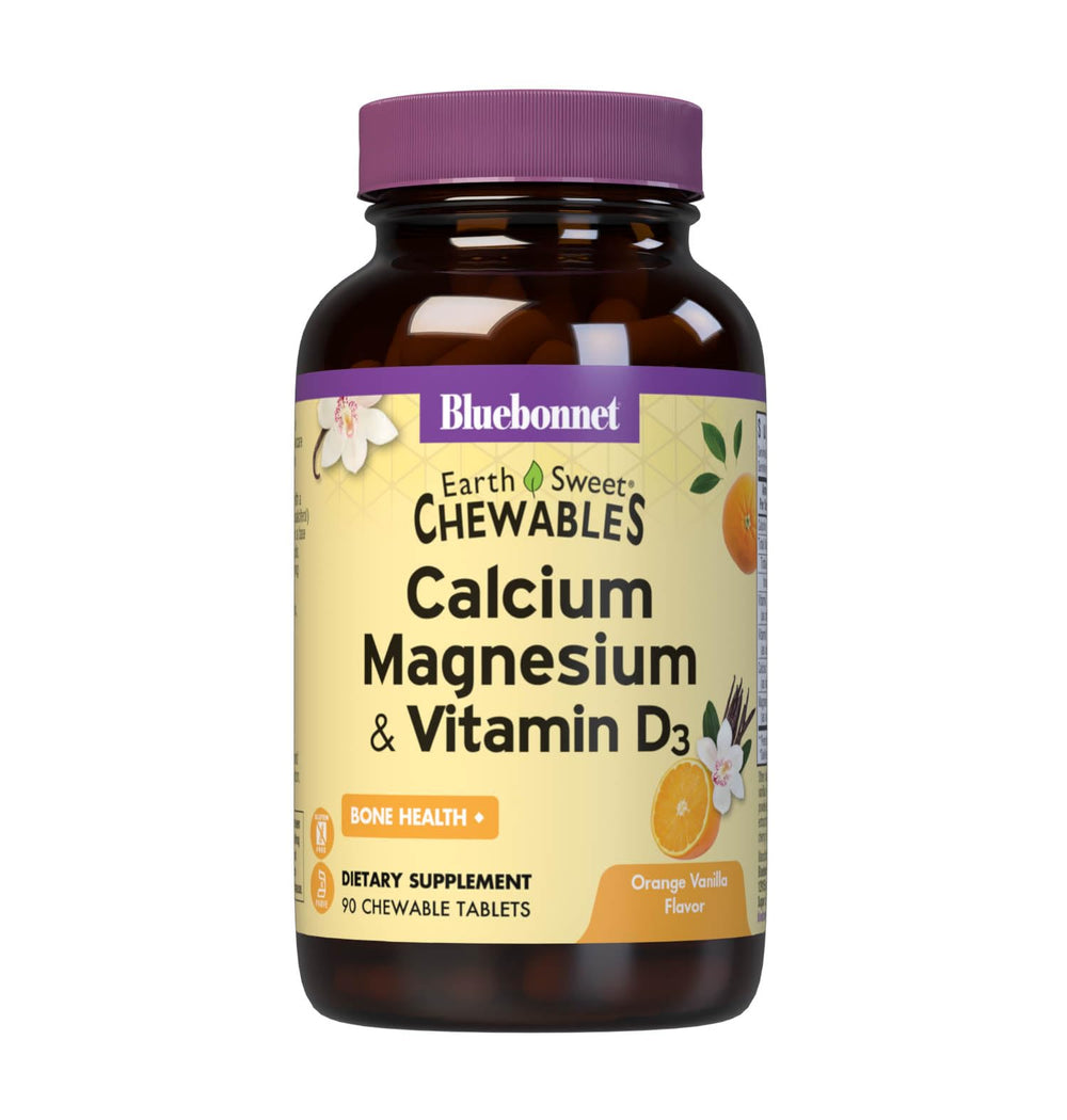 Bluebonnet Nutrition Calcium Magnesium Plus Vitamin D3 EarthSweet bottle label
