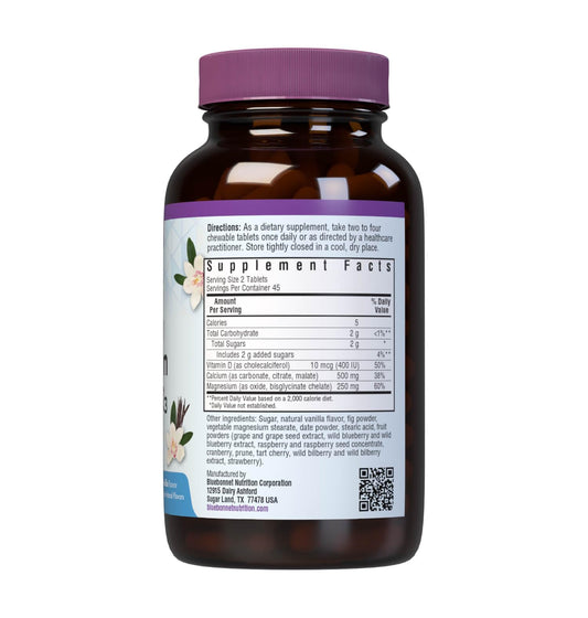 Close-up of vanilla-flavored chewables from Bluebonnet Calcium Magnesium EarthSweet