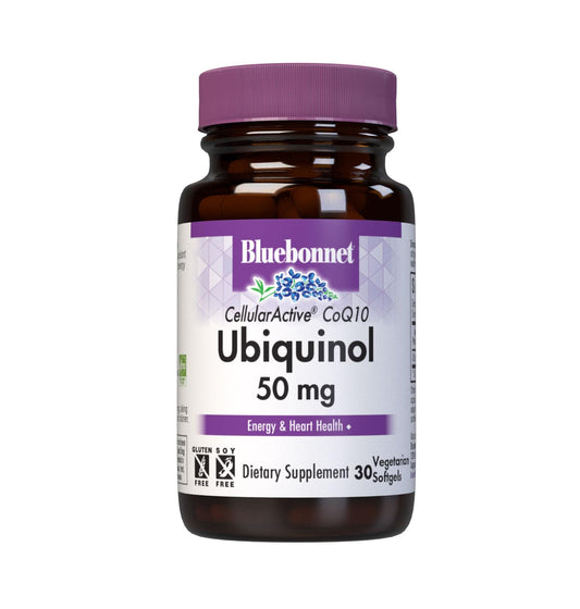 Bluebonnet CellularActive CoQ10 Ubiquinol 50 mg Vegetarian Softgels bottle front view