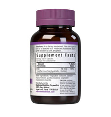Close-up of Bluebonnet Chelated Iron 18 mg capsules
