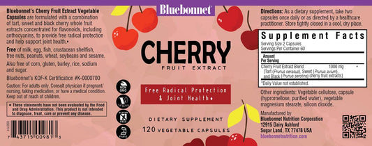120 vegan vegetable capsules of Cherry Fruit Extract