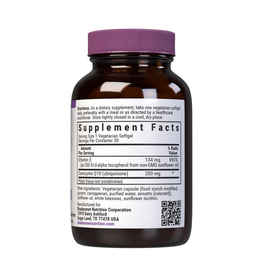 Close-up of BlueBonnet CoQ-10 Vegetarian Softgels 200 mg