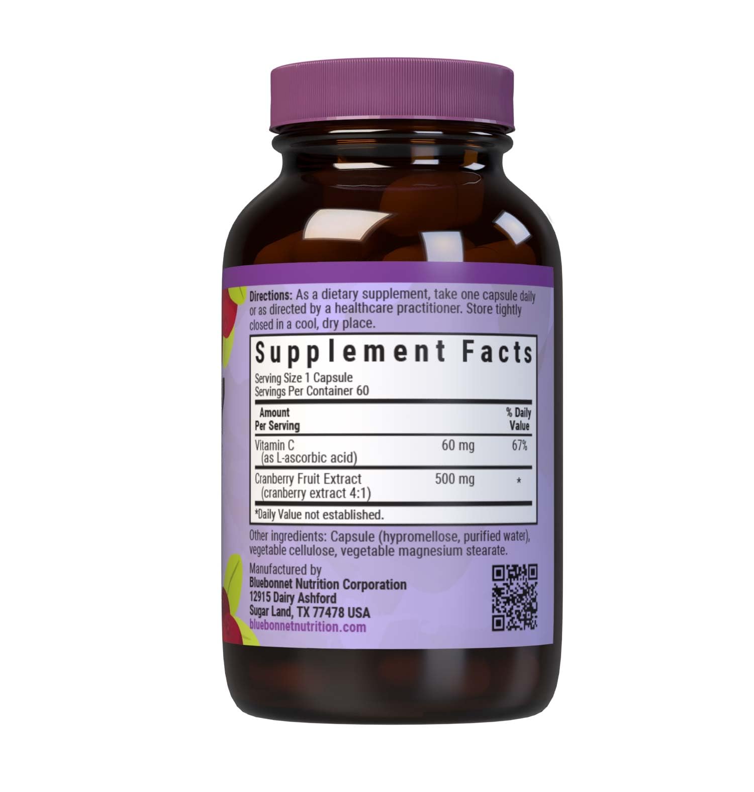 Bluebonnet Cranberry Fruit Extract 60 Veg Capsules bottle with label