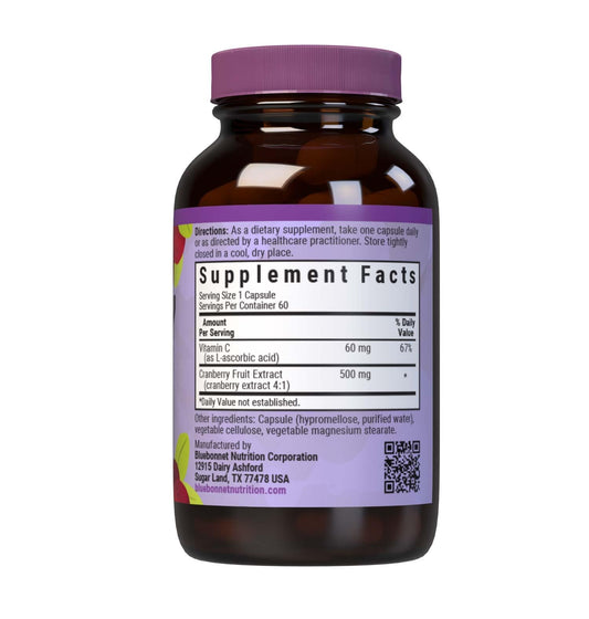 Bluebonnet Cranberry Fruit Extract 60 Veg Capsules bottle with label
