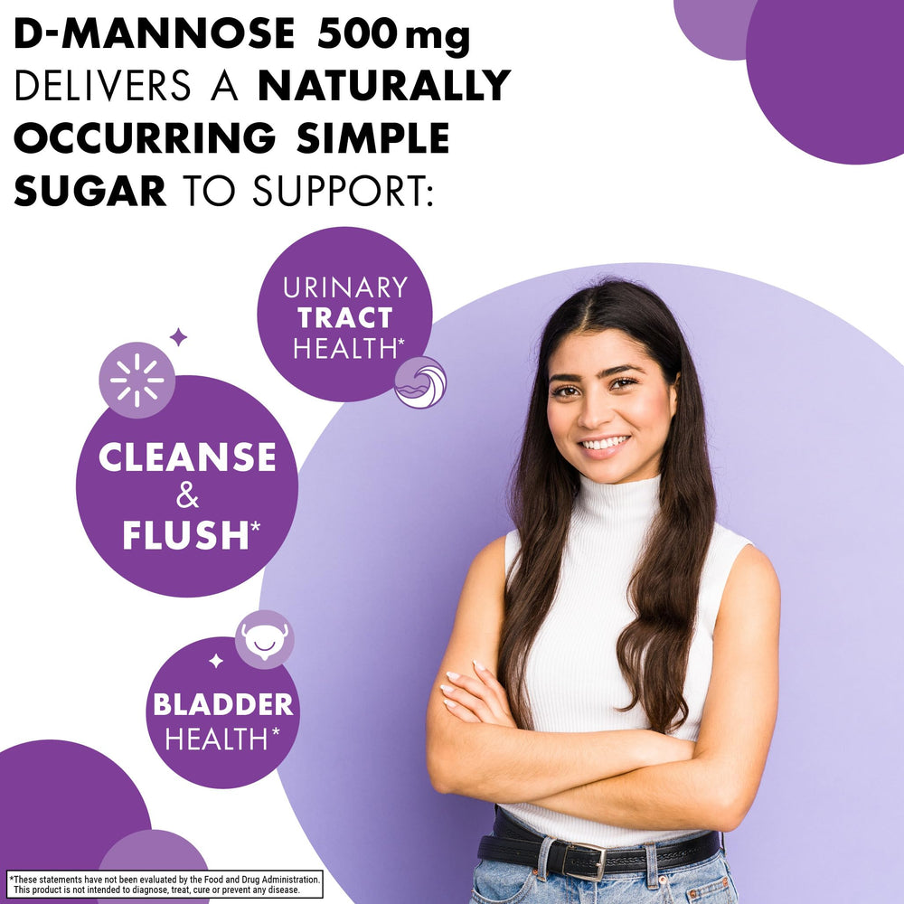 Supplement facts panel for BlueBonnet D-Mannose 500 mg