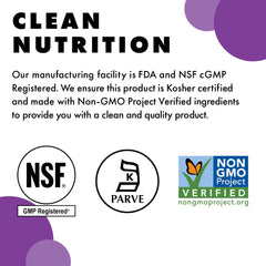 Non-GMO, vegan, kosher, gluten-free icons on packaging