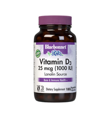 BlueBonnet Vitamin D3 1000 IU bottle with amber glass
