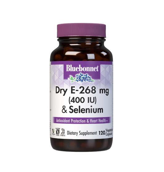 Front view of BlueBonnet Dry E-400 IU Plus Selenium bottle
