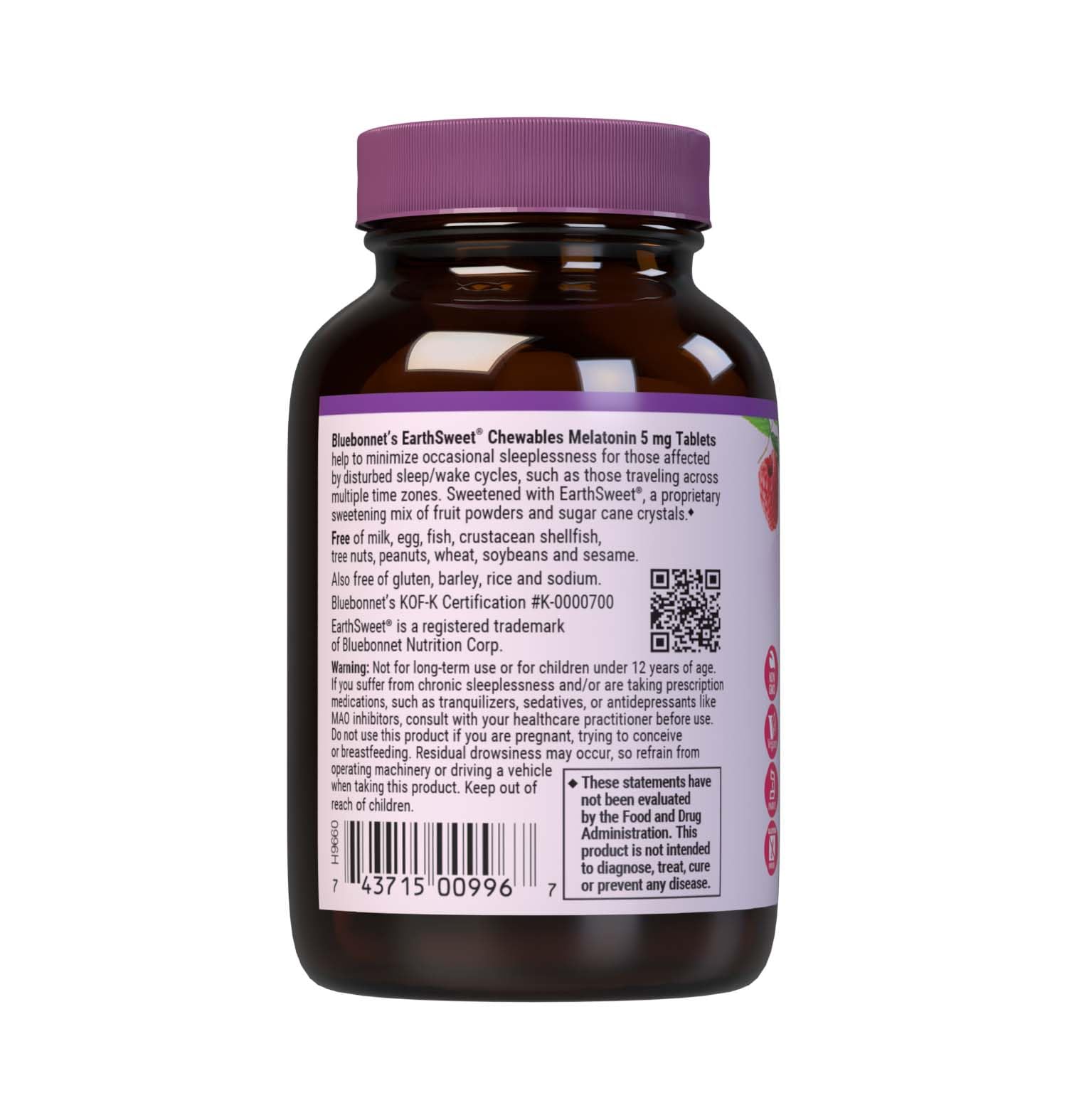 EarthSweet juice blend and ingredients on product label