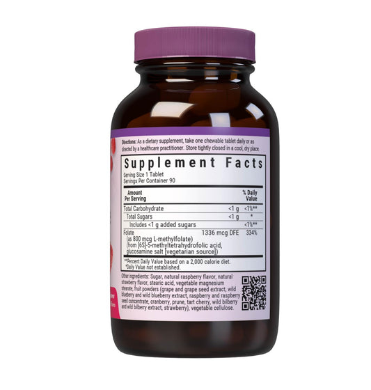 Close-up of Bluebonnet EarthSweet Methylfolate 800 mcg tablets
