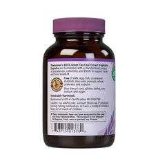Back of bottle showing supplement facts and certifications