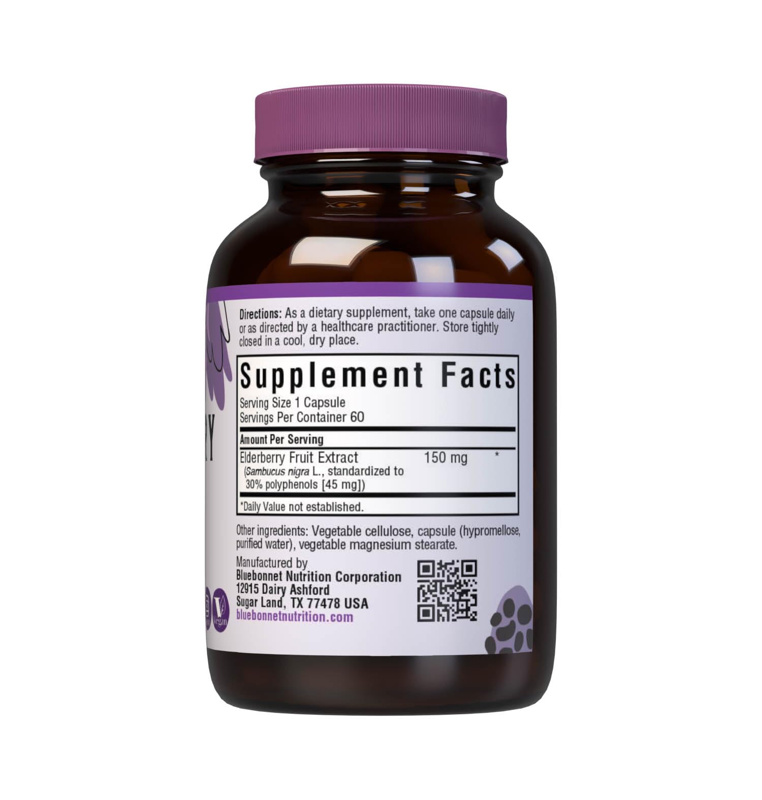 BlueBonnet Elderberry immune support bottle front view