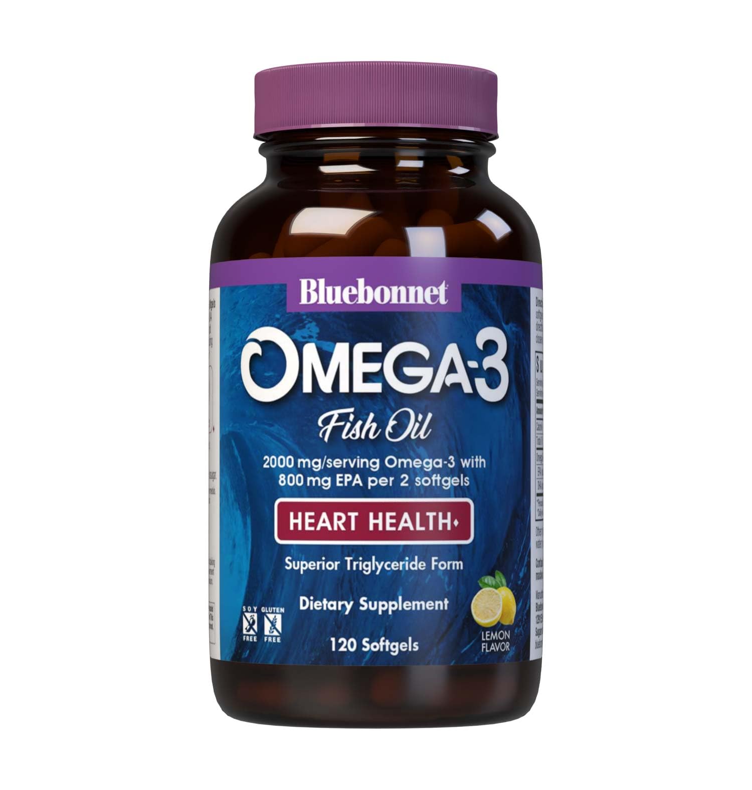 Bluebonnet EPAx Omega-3 1000 mg Heart Formula bottle label