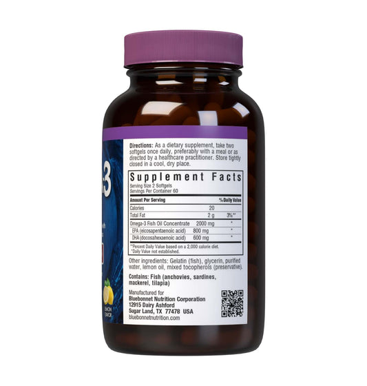 Bluebonnet EPAx Omega-3 1000 mg softgels close-up
